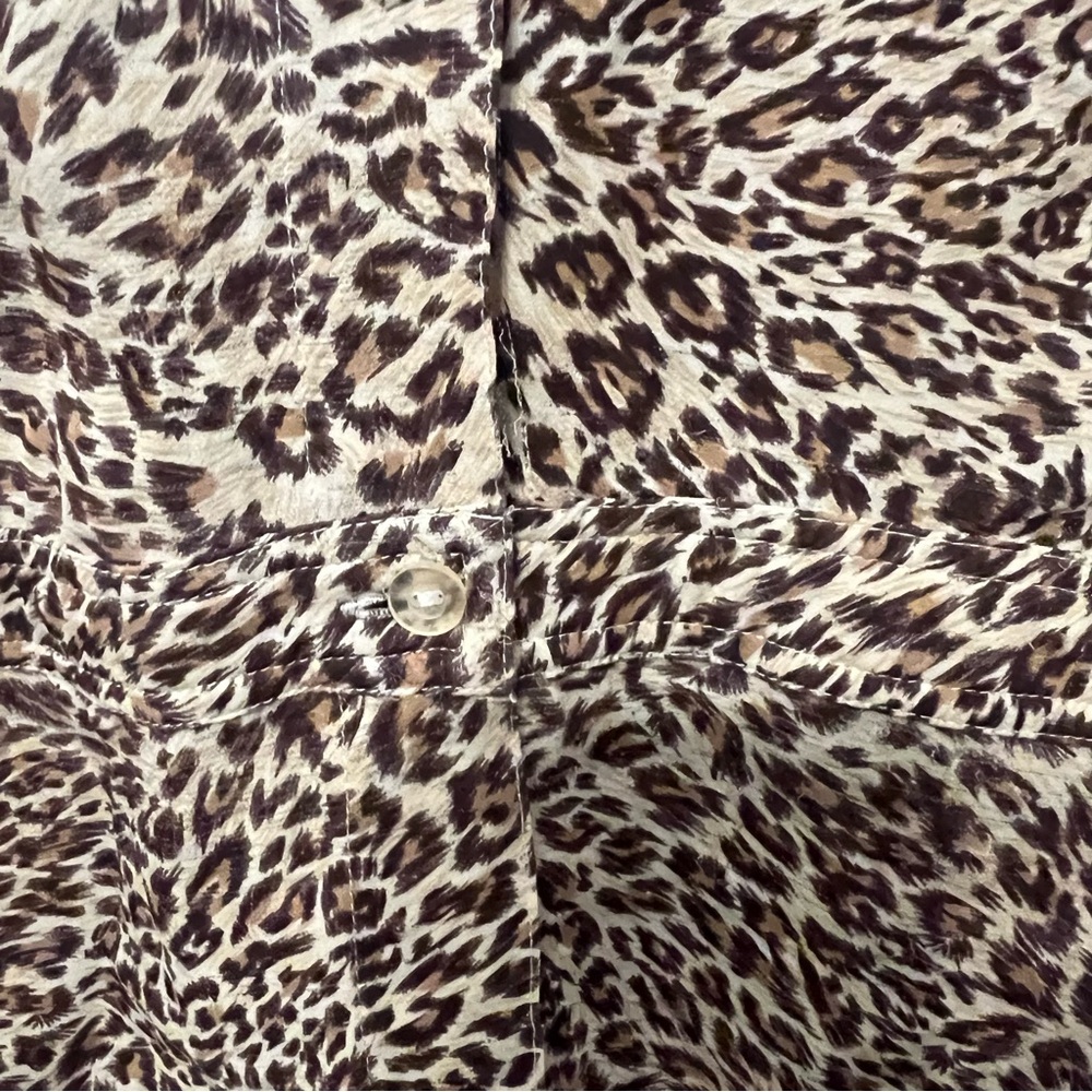 Brown Leopard Print Women's Top sz 16 - Picture 9 of 13